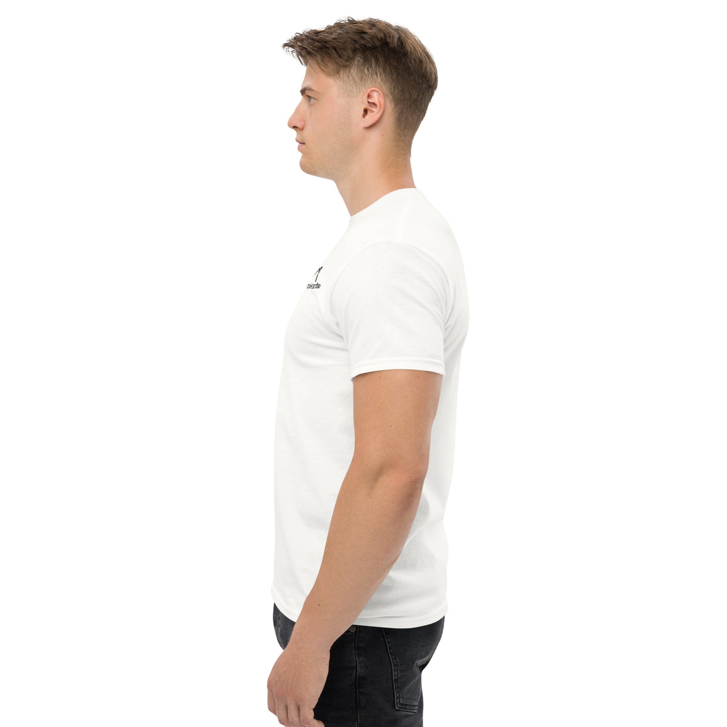 Klassisches Herren-T-Shirt mit gesticktem Immobilienaufbau-Logo