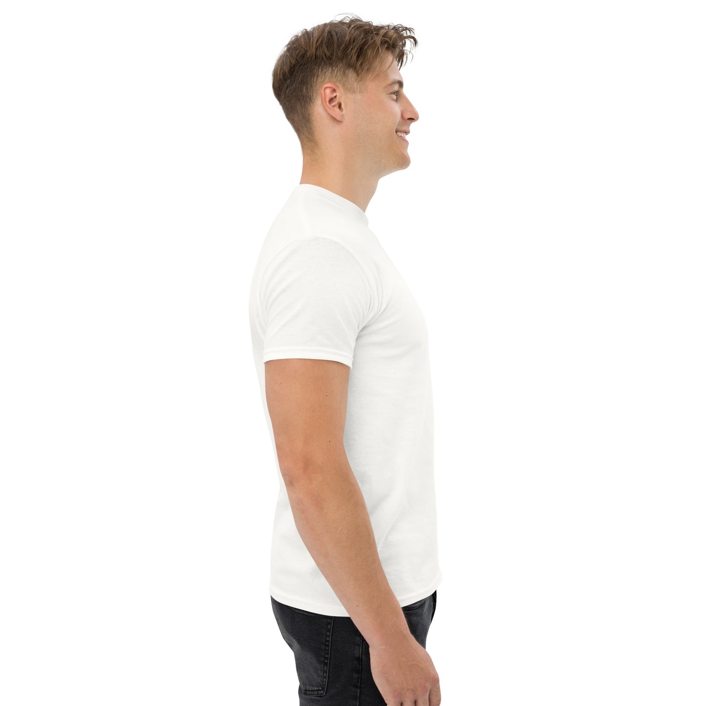 Klassisches Herren-T-Shirt mit gesticktem Immobilienaufbau-Logo