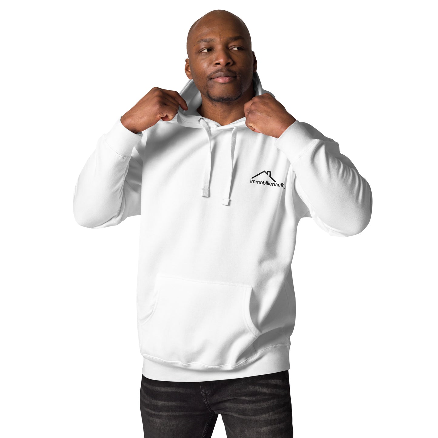 Unisex-Kapuzenpullover mit gesticktem Immobilienaufbau-Logo